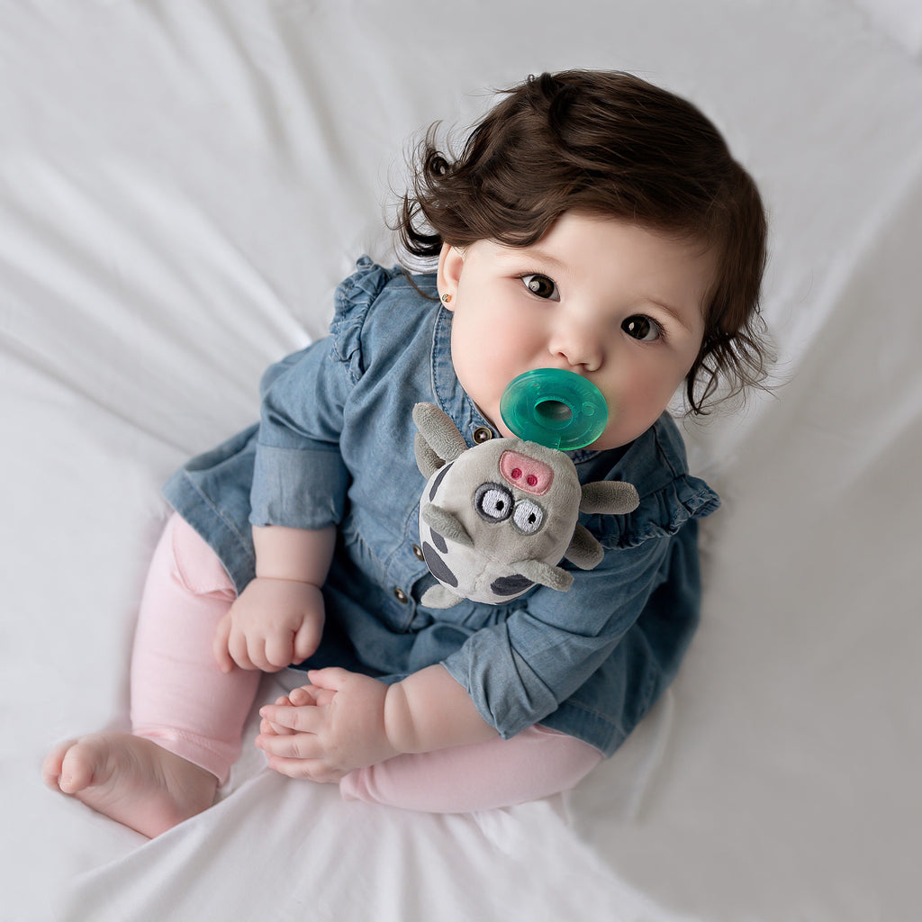 WubbaNub Infant Pacifier Dada Moo Cow –