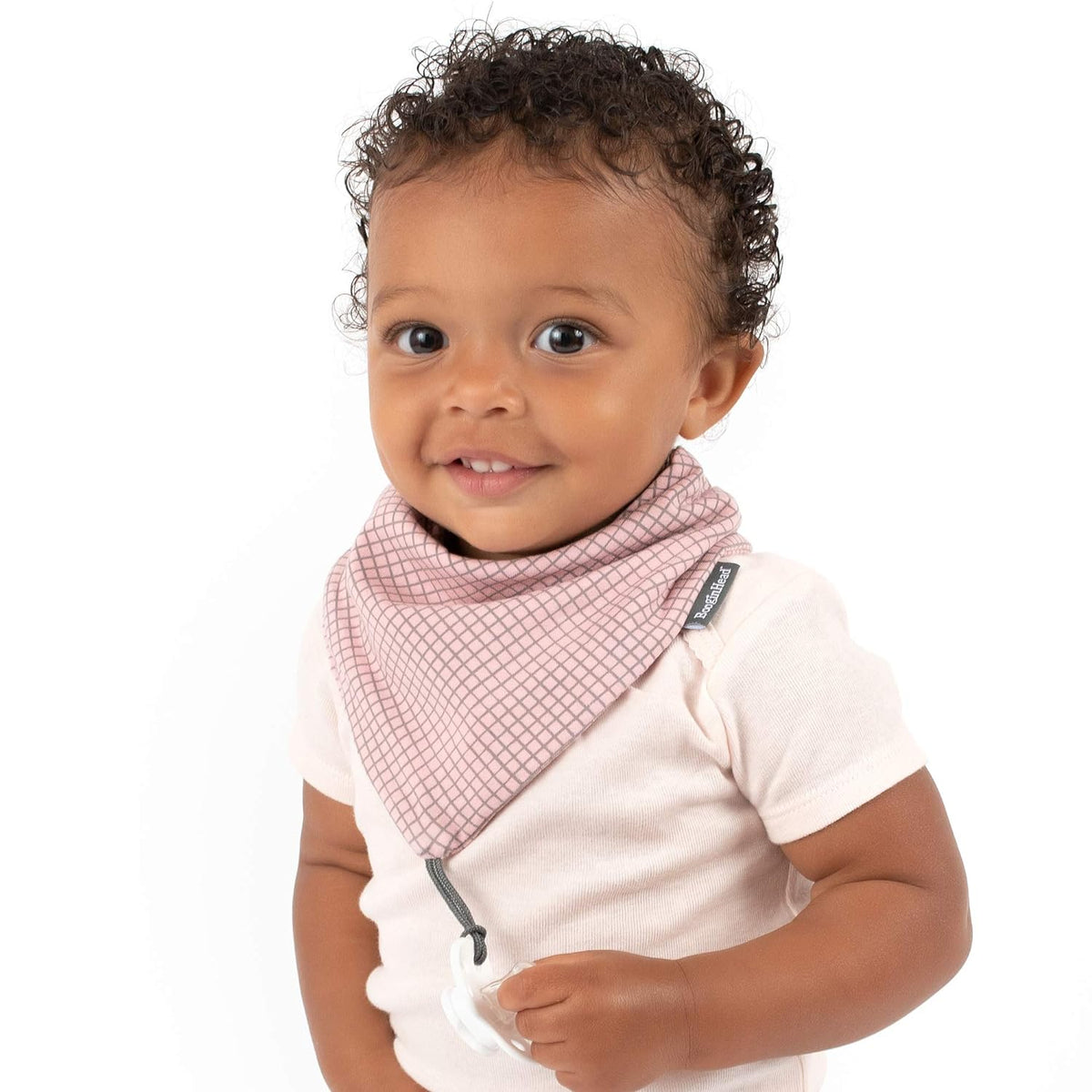 BooginHead Cotton Baby Drool Bibs, Teething Bib and Pacifier Holder Bib, Pink Arrows