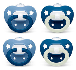 NUK Orthodontic Pacifiers, 6-18 Months, Blue, 4 Pack