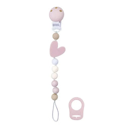 Kushies Silibeads Pacifier Clip Girl Silicone Pacifier Clip Heart