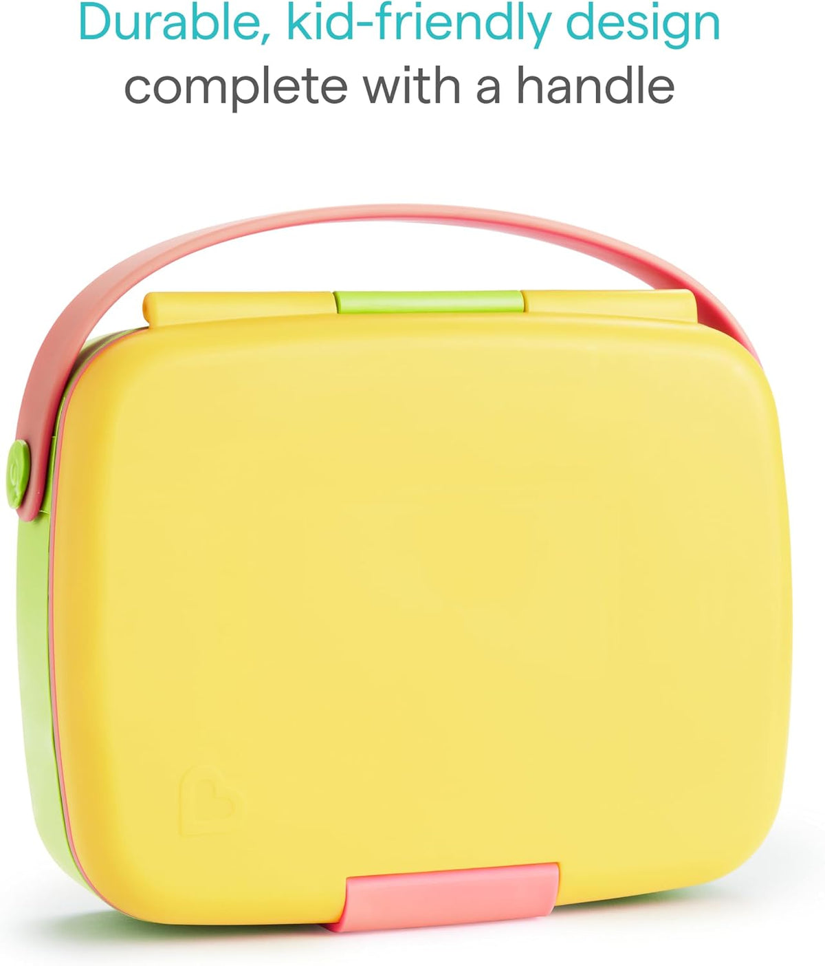 Munchkin Bento Box Toddler Lunch Box, includes utensils, Yellow