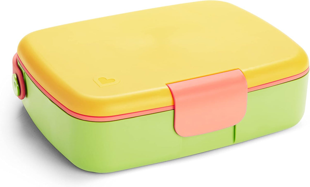 Munchkin Bento Box Toddler Lunch Box, includes utensils, Yellow