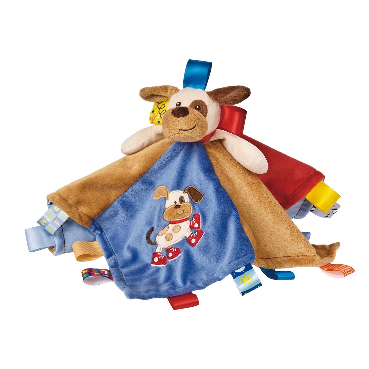 Mary Meyer Taggies Soothing Sensory Stuffed Animal Security Blanket, Taggies Buddy Dog, 13 x 13-Inches