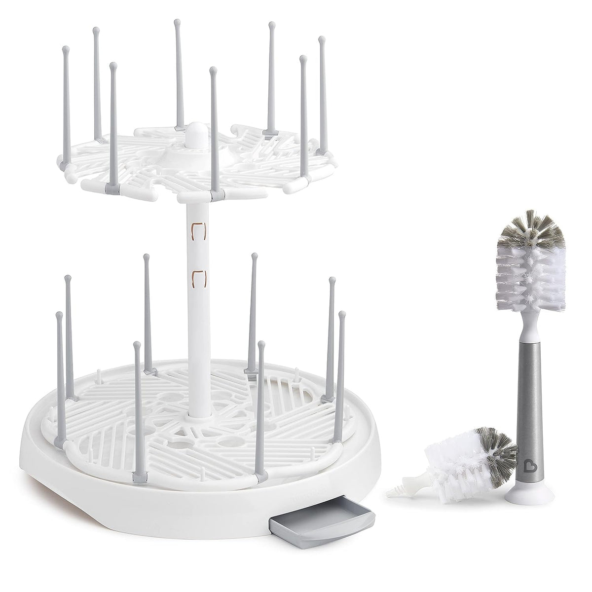 Munchkin High Capacity Drying Rack and Shine Stainless Steel Bottle Brush