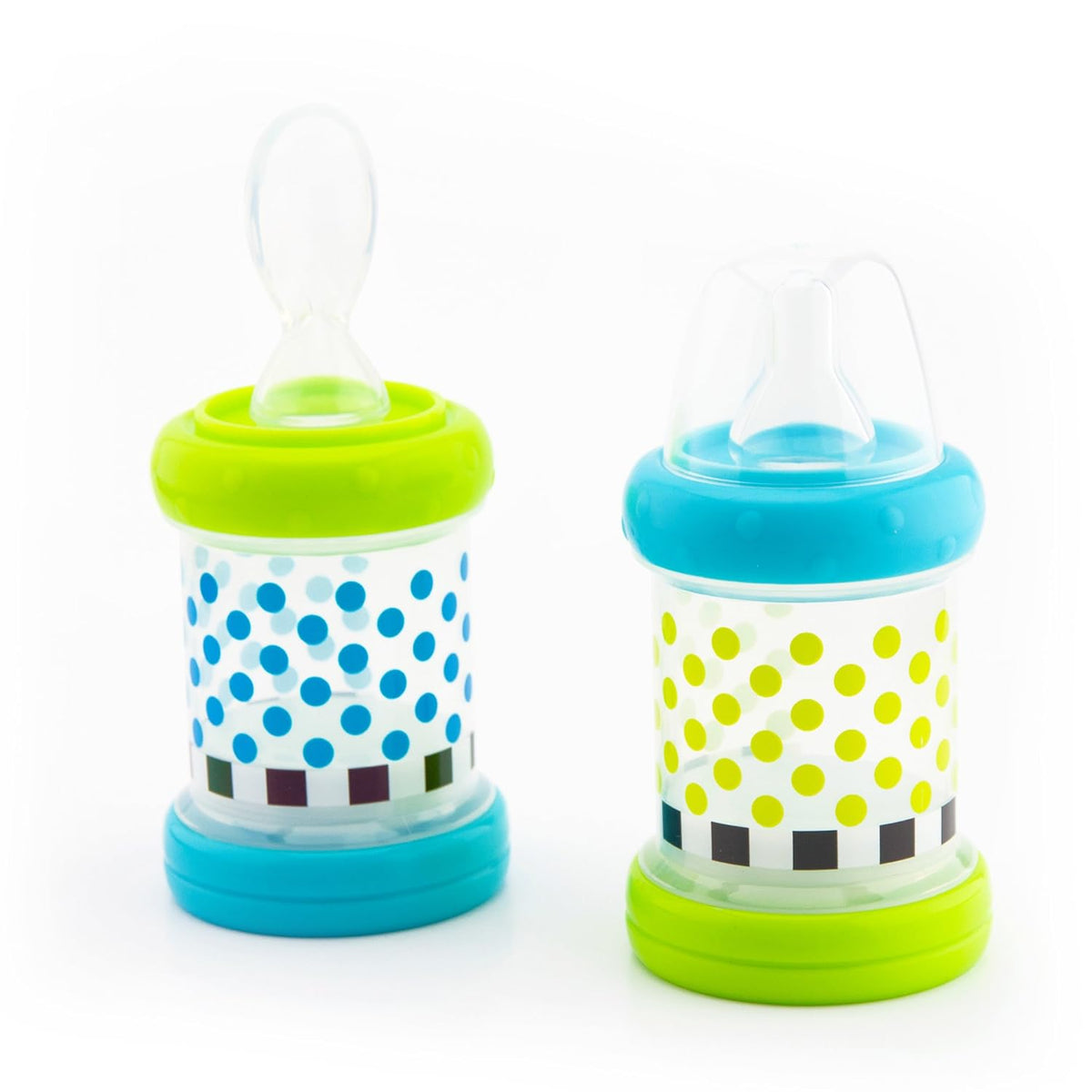 Sassy Baby Food Nurser 4+ Months Set of 2- 4oz 100% Silicone Nipple and Spoon BPA-Free