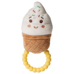 Mary Meyer Sweet Soothie Soft Baby Rattle with Teether Ring, Ice Cream