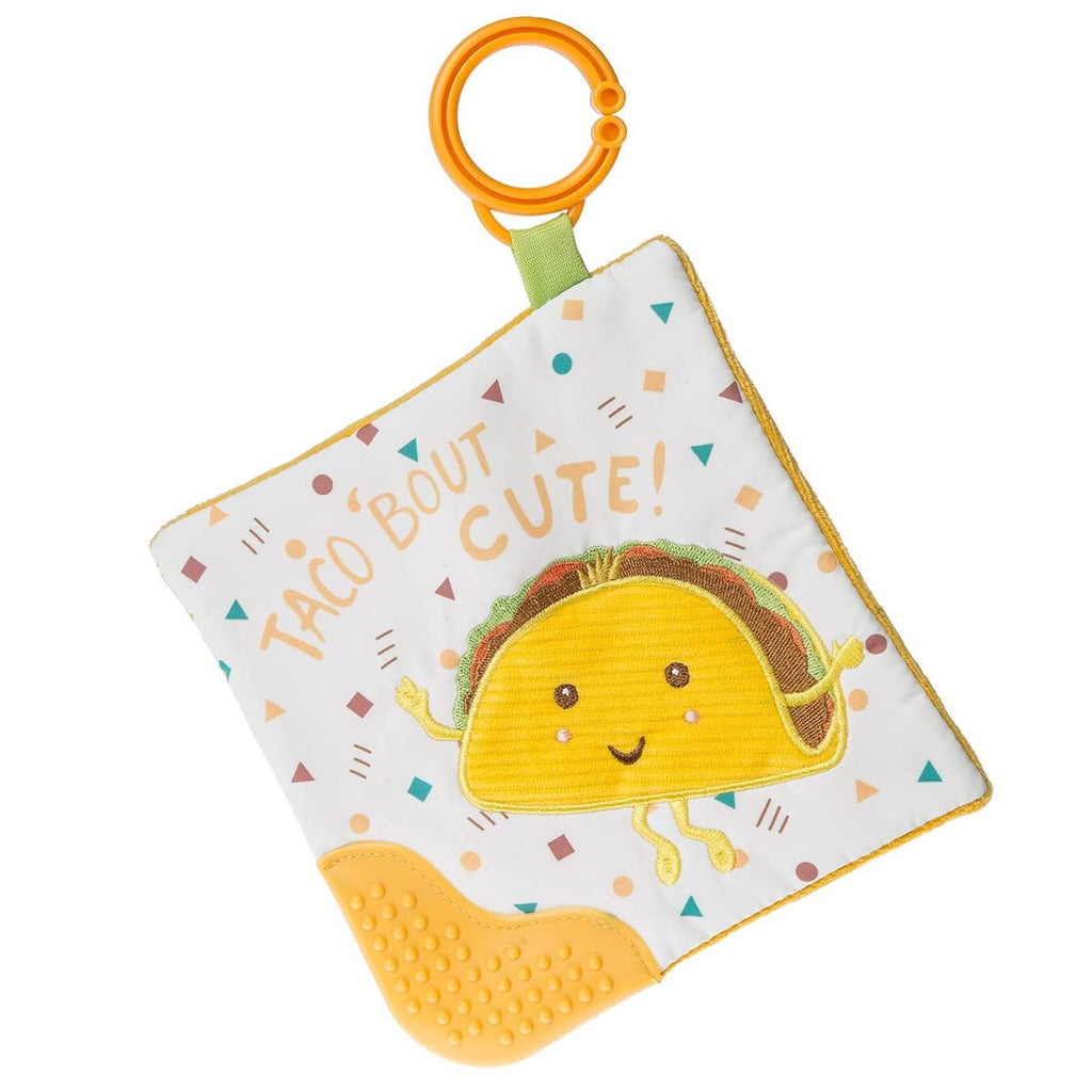 Mary Meyer Crinkle Teether Toy with Baby Paper and Squeaker, 6 x 6-Inches, Taco Bout Cute
