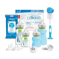 Dr. Brown's 20 Piece Options + Wide-Neck Glass Baby Bottle Starter Set