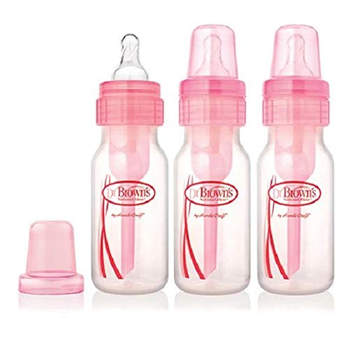 Dr. Brown's Natural Flow Anti-Colic 4oz. Baby Bottles, Pink, 3 Pack