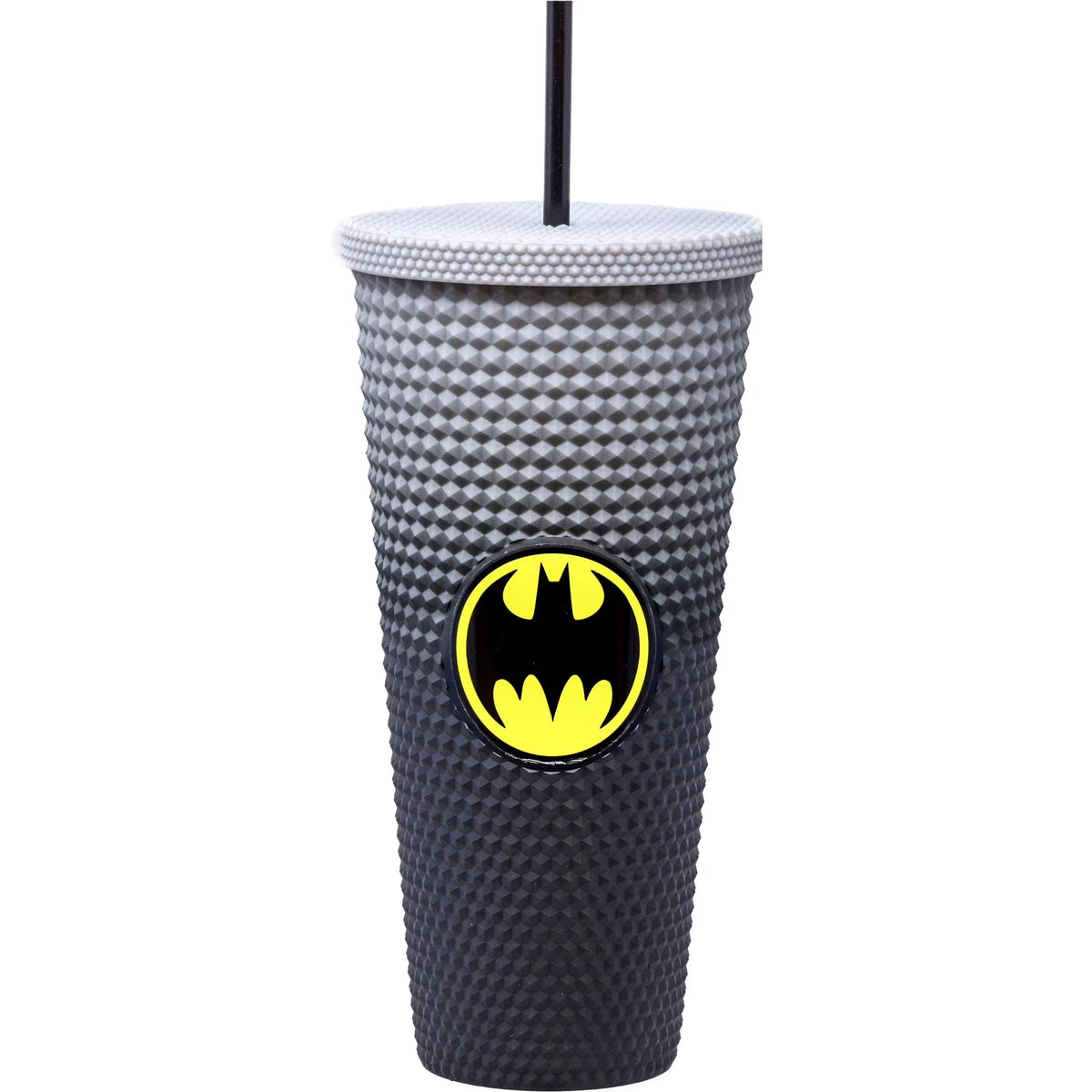 Batman Diamond Acrylic Studded Tumbler with Straw, Double Wall Insulated, 32 oz
