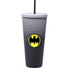 Batman Diamond Acrylic Studded Tumbler with Straw, Double Wall Insulated, 32 oz