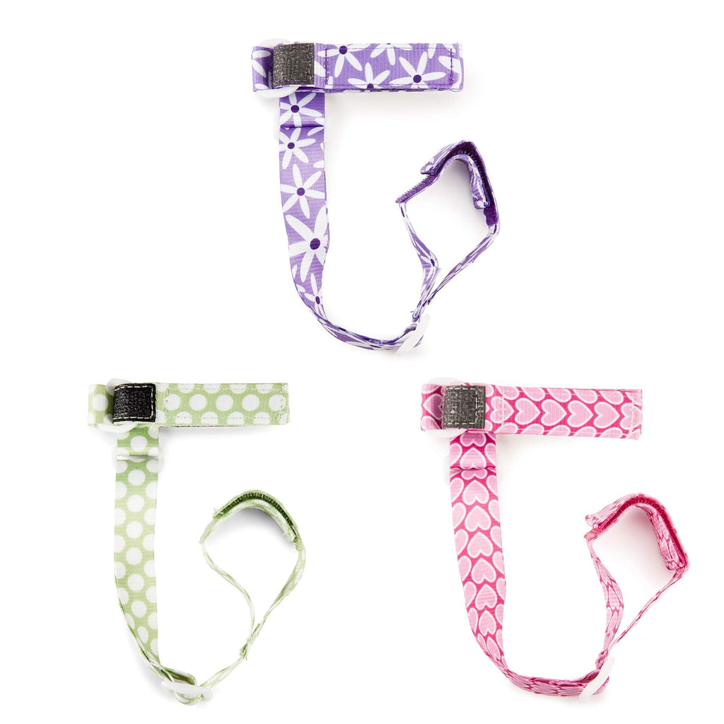 BooginHead SippiGrip Sippy Cup Strap & Baby Bottle Holder 3-Pack, Pink, Green, and Purple