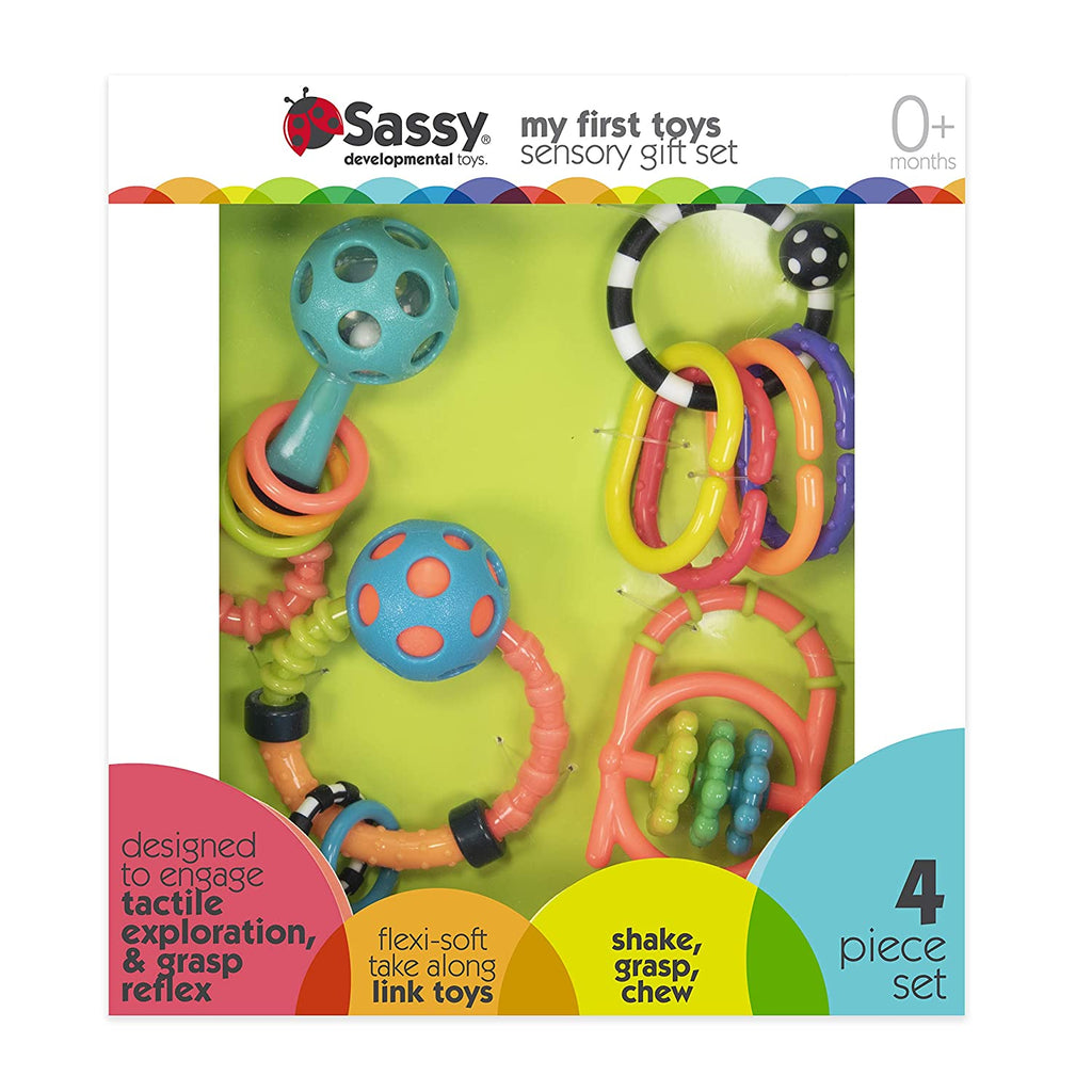 Sassy My First Toys Sensory Toy Gift Set for Ages 0+ Months