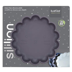 Kushies Silicone Suction Plate, Unbreakable, Microwave, Oven Safe, Black Lion