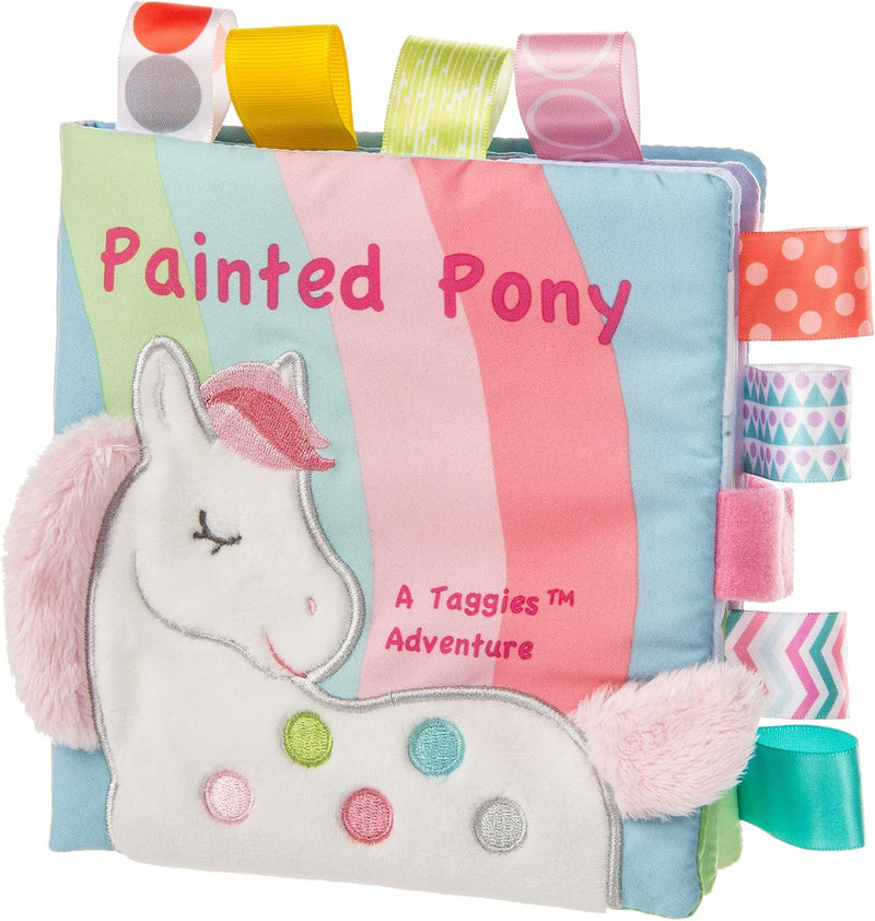 Mary Meyer Taggies Touch & Feel Soft Cloth Book with Crinkle Paper & Squeaker, 6 x 6-Inches, Painted Pony