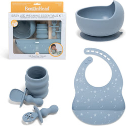 BooginHead Baby Led Weaning Supplies - 5 Piece Self Fedding Set, Blue