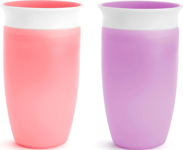 Munchkin Miracle 360 Sippy Cup, Pink/Purple, 10 Oz, 2 Count