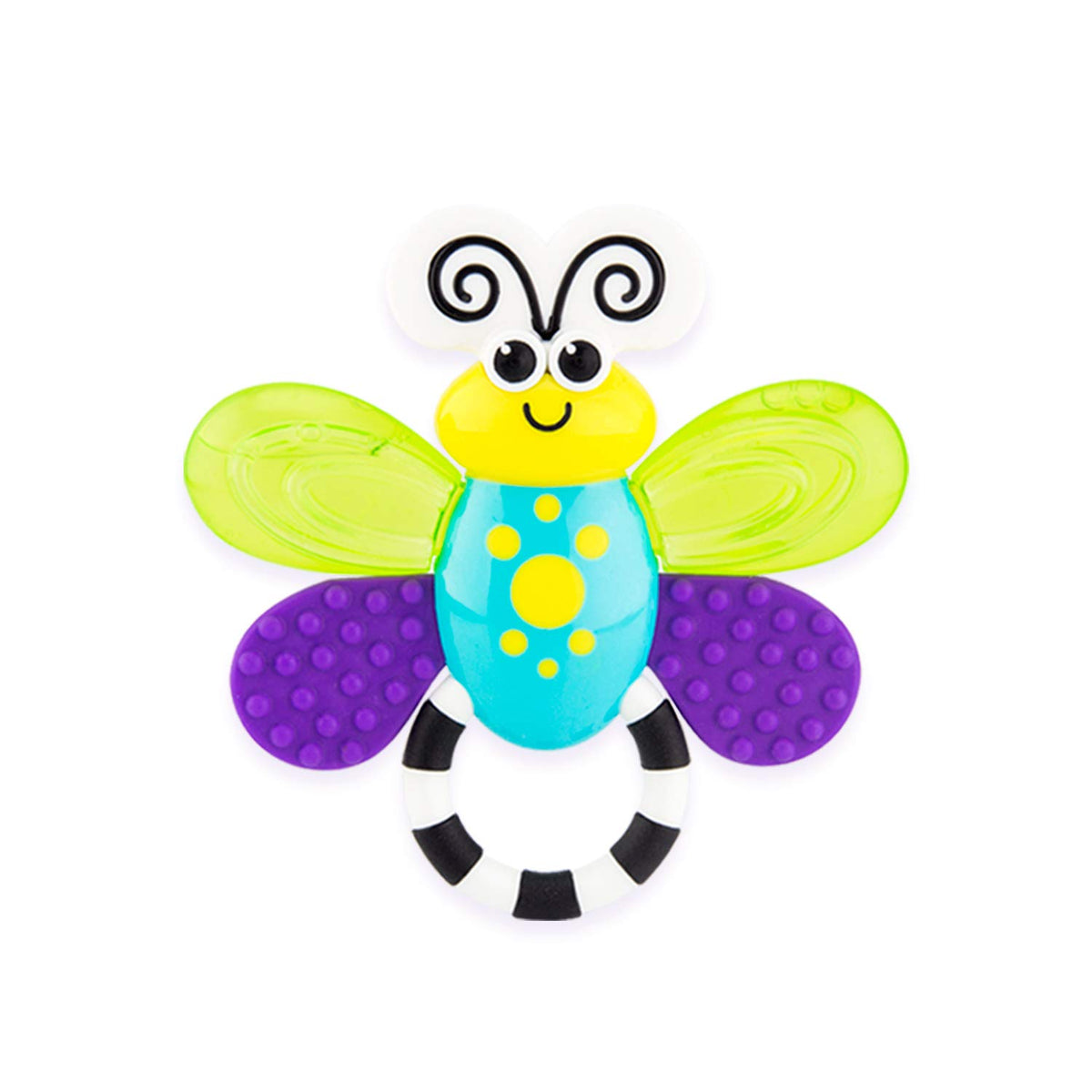 Sassy Flutterby Teether | Water-Filled Teether Soothes Gums | Variety of Textures Massage Gums