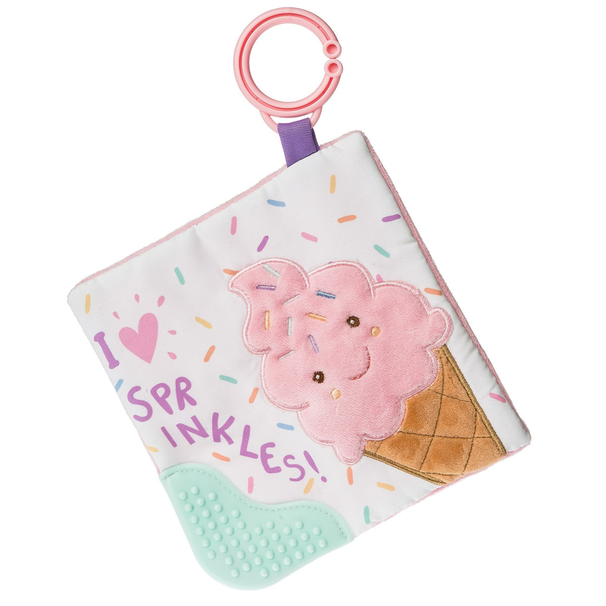 Mary Meyer Sweet Soothie Sprinkles Ice Cream Crinkle Teether - 6×6″