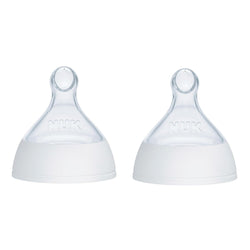 NUK Replacement Silicone Spout for Select NUK Cups, Spill-Proof, Soft Spout, Dishwasher-Safe, BPA-Free, Clear, Pack of 2