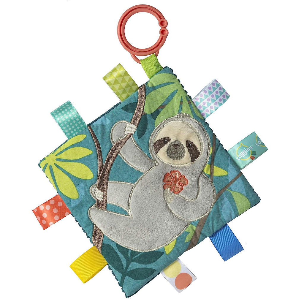 Mary Meyer Taggies Soothing Sensory Crinkle Me Toy with Baby Paper & Squeaker, 6.5 X 6.5, Molasses Sloth