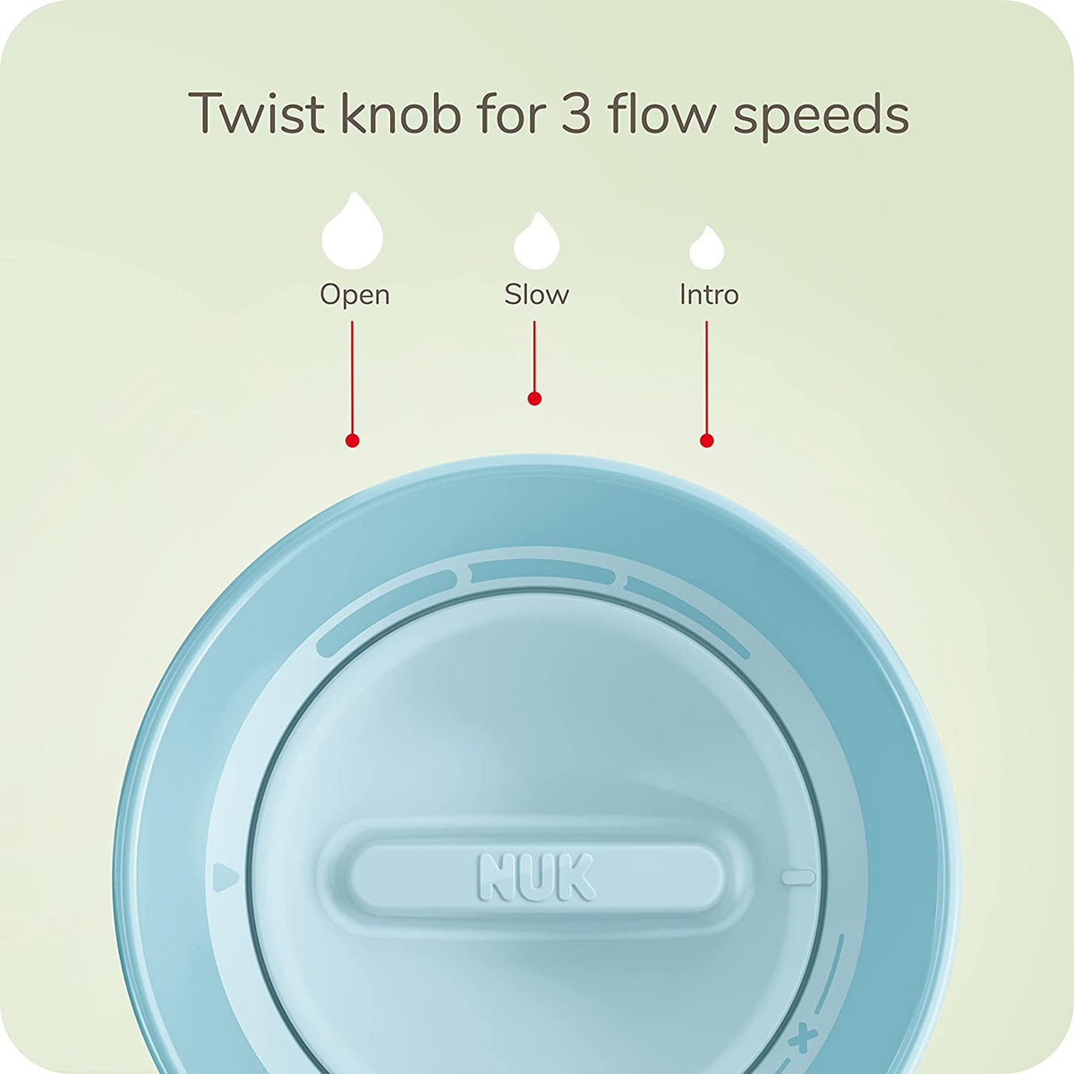NUK Toddler Sip Trainer Cup, Flow Control, 2 Pack, 8oz, Blue Clouds