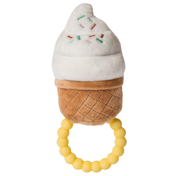 Mary Meyer Sweet Soothie Soft Baby Rattle with Teether Ring, Ice Cream