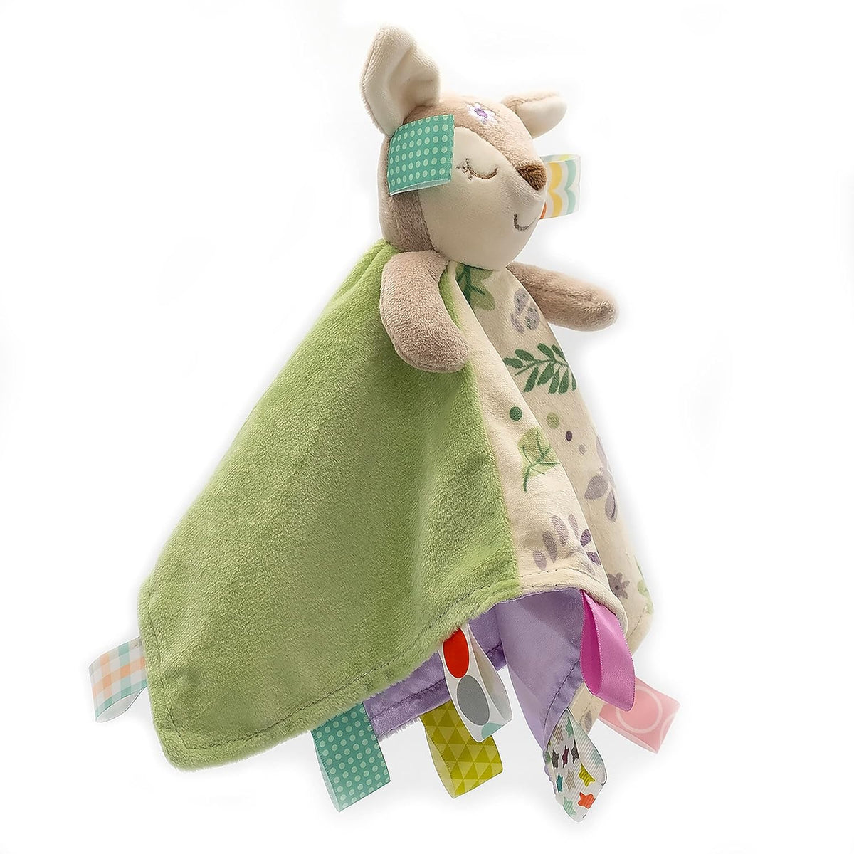 Mary Meyer Taggies Soothing Sensory Stuffed Animal Security Blanket, Flora Fawn, 13 x 13-Inches