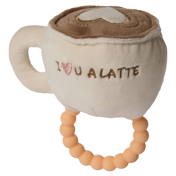 Mary Meyer Sweet Soothie Soft Baby Rattle with Teether Ring, Latte