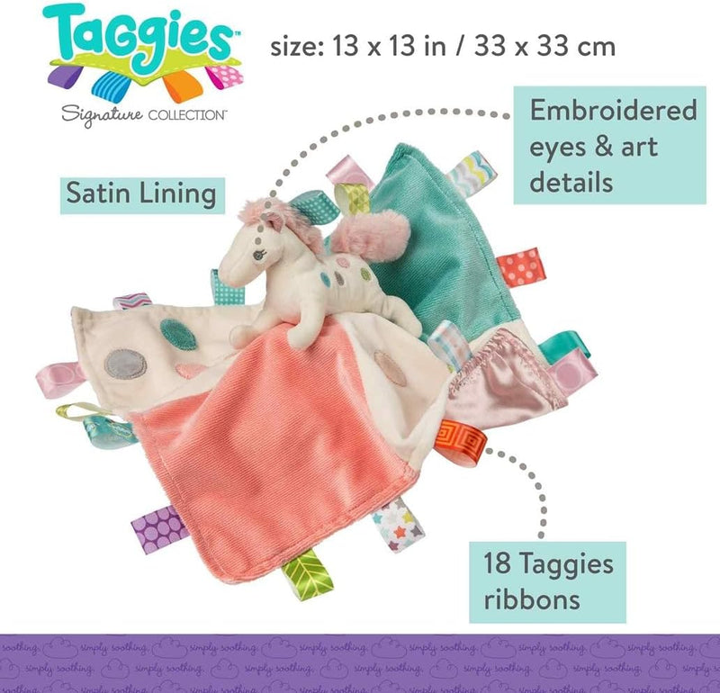 Mary Meyer Taggies Soothing Sensory Stuffed Animal Security Blanket,  Painted Pony, 13 x 13-Inches