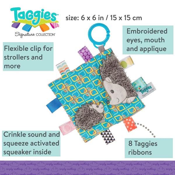 Mary Meyer Taggies Crinkle Me Baby Toy, Heather Hedgehog