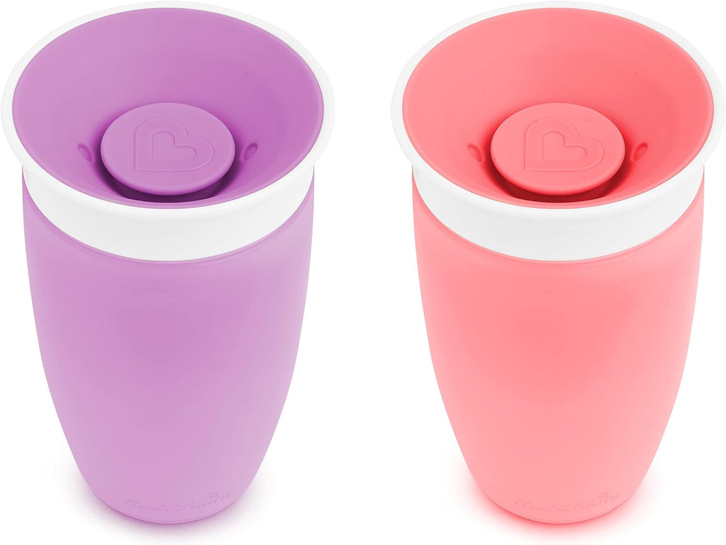 Munchkin Miracle 360 Sippy Cup, Pink/Purple, 10 Oz, 2 Count