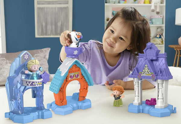 Fisher-Price Little People Toddler Toys Disney Frozen Snowflake Village Playset with Anna Elsa & Olaf for Ages 18+ Months