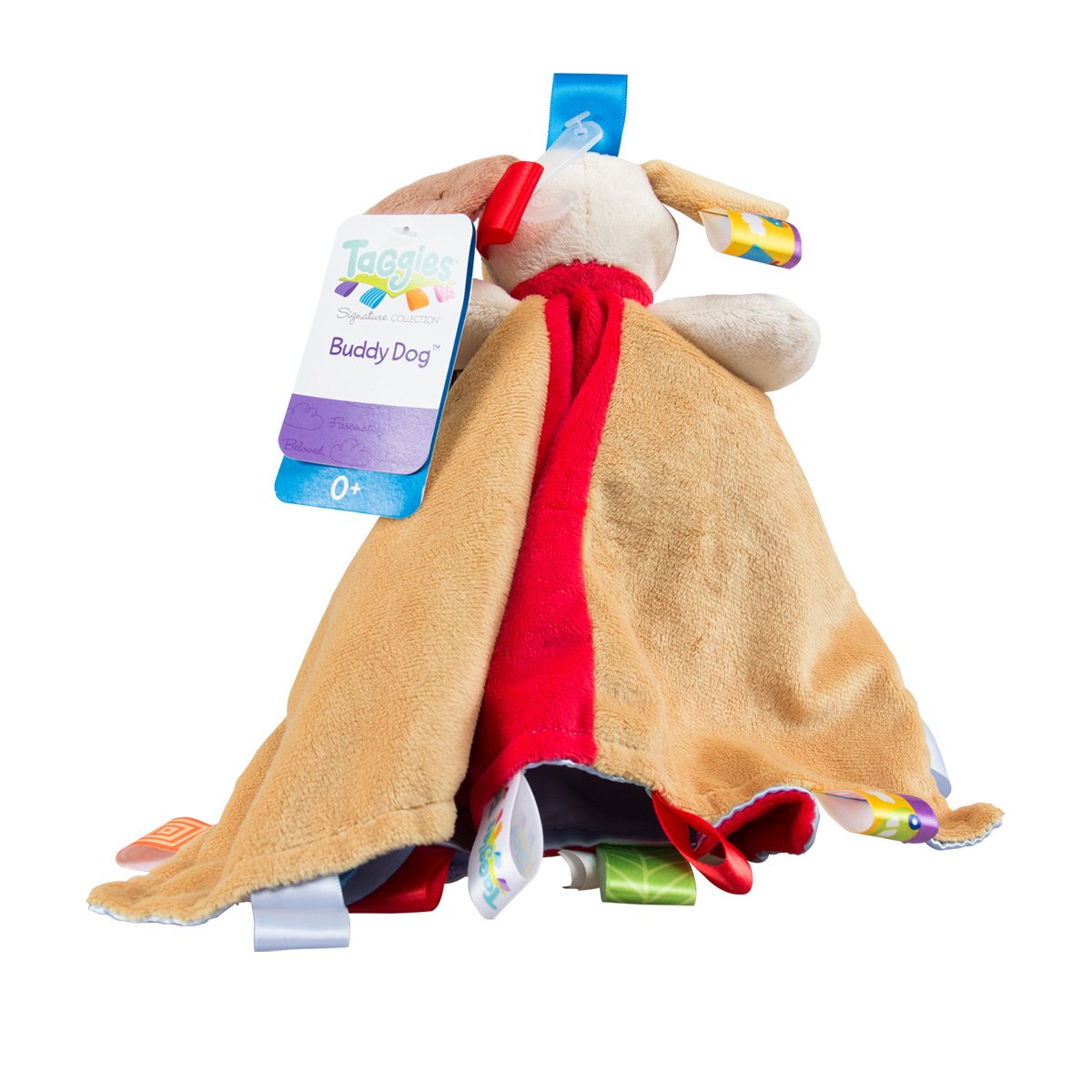 Mary Meyer Taggies Soothing Sensory Stuffed Animal Security Blanket, Taggies Buddy Dog, 13 x 13-Inches