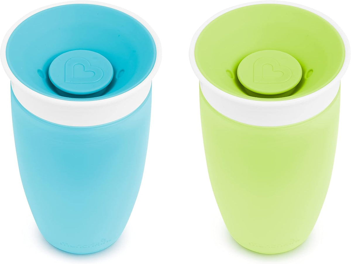 Munchkin Miracle 360 Sippy Cup, Green/Blue, 10oz, 2 Pack