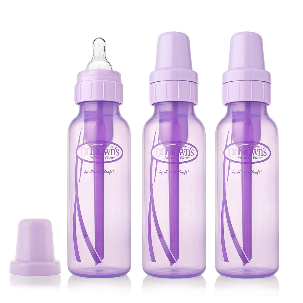 Dr. Brown's Girls' 3 Pack 8 oz. Bottles - Lavender -Natural Flow