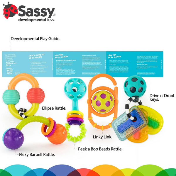Sassy Shake, Rattle & Chew Baby Box - 4+ Months