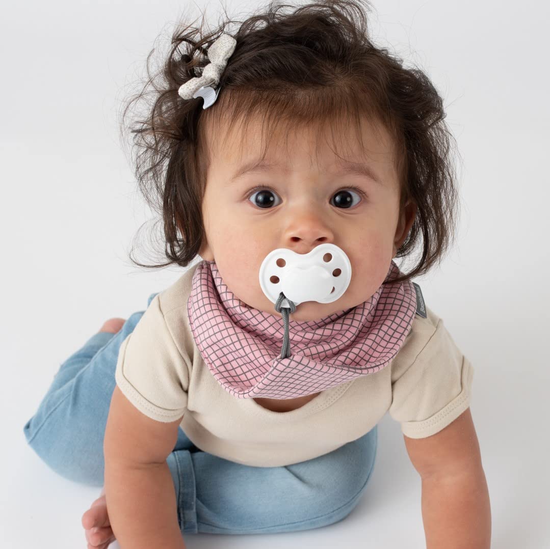 BooginHead Cotton Baby Drool Bibs, Teething Bib and Pacifier Holder Bib, Pink Arrows
