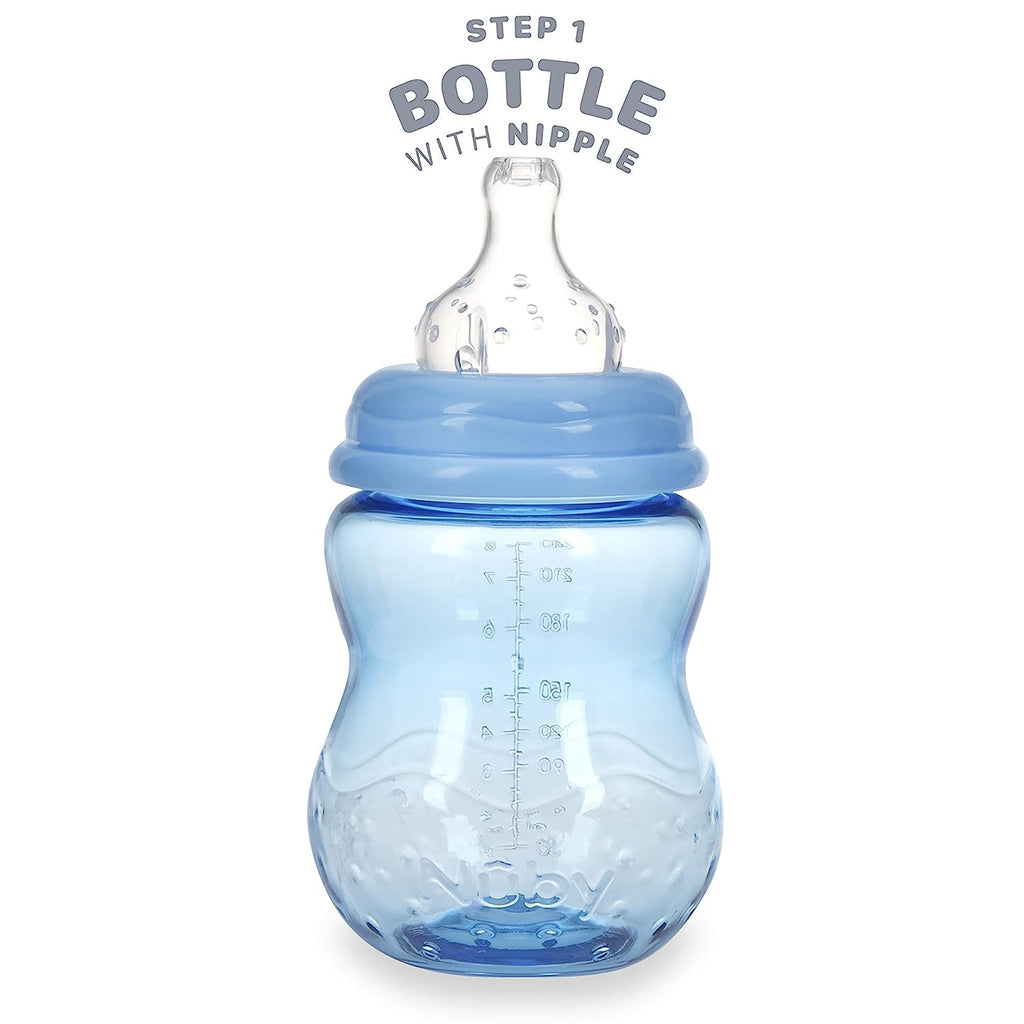Nuby 3 Stage Ultra Durable Tritan Grow with Me No-Spill Bottle to