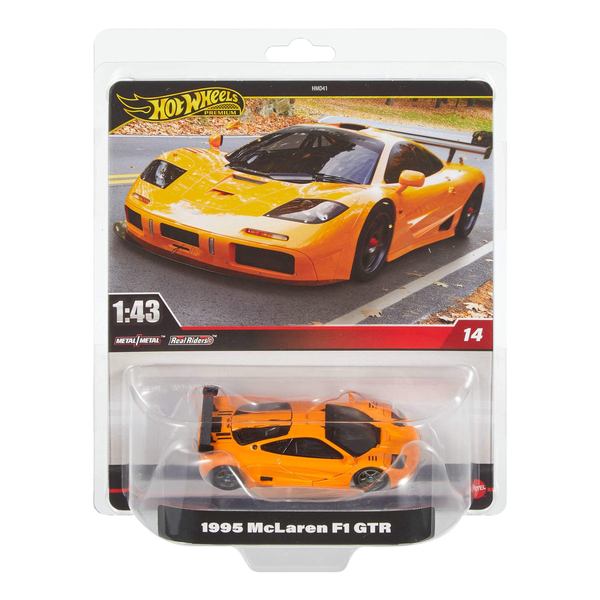 Hot Wheels Premium 1:43 Scale Real Riders 1995 McLaren F1 GTR Die-Cast Car