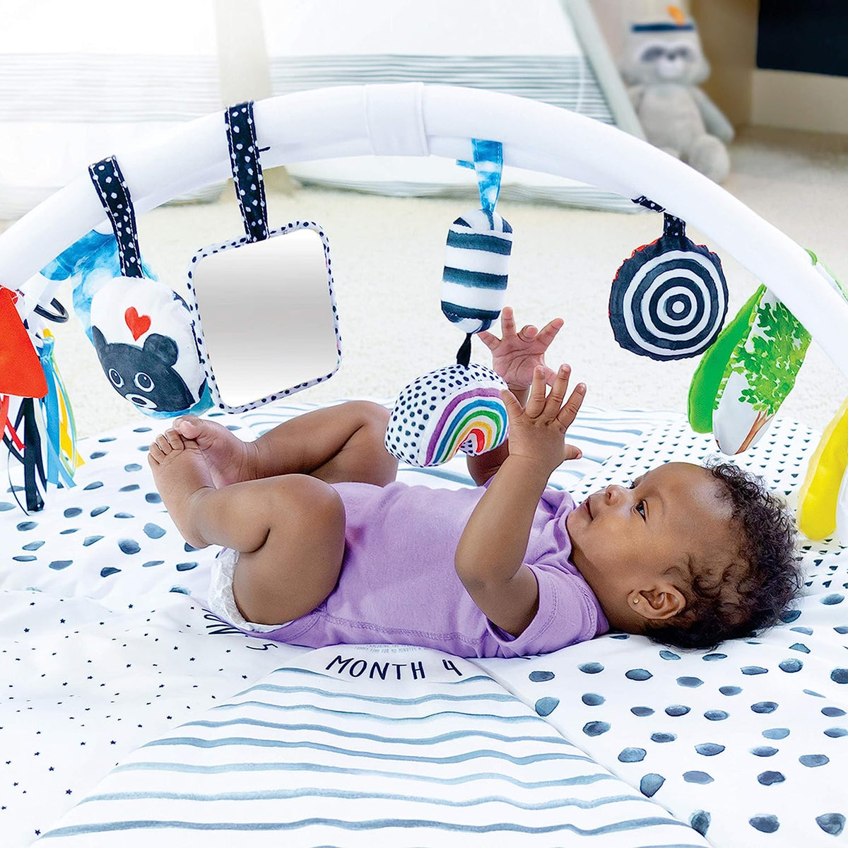 Sassy STEM Developmental Sensory Tummy Time Activity Baby Play Mat, Ultra Plush