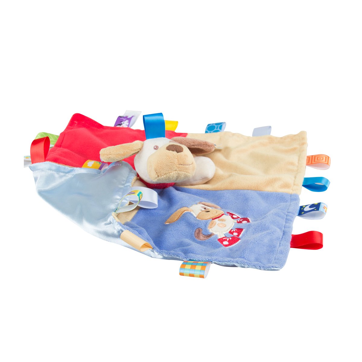 Mary Meyer Taggies Soothing Sensory Stuffed Animal Security Blanket, Taggies Buddy Dog, 13 x 13-Inches