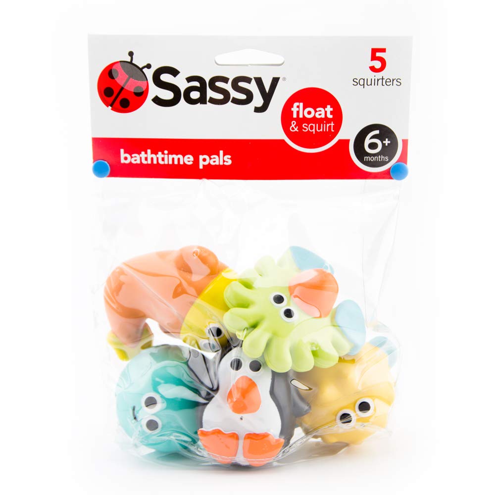 Sassy Bath time Pals Squirt and Float Toys, 5 Piece