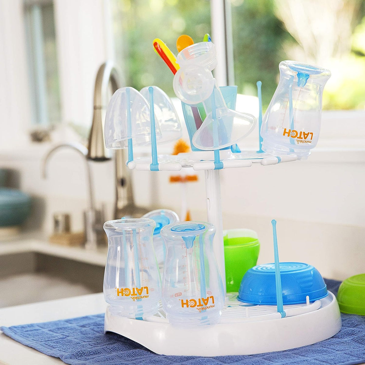 Munchkin High Capacity Drying Rack and Shine Stainless Steel Bottle Brush