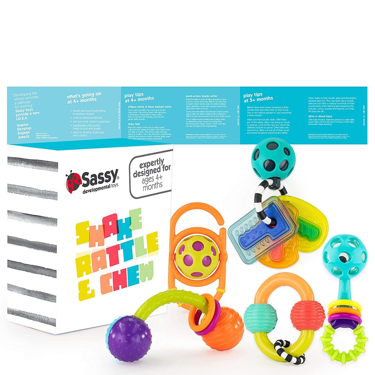 Sassy Shake, Rattle & Chew Baby Box - 4+ Months