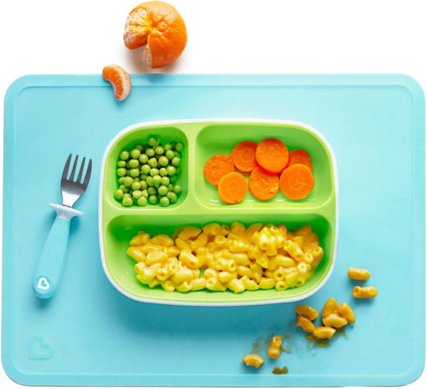 Munchkin® Spotless™ Silicone Placemats for Kids, 2 Pack, Blue/Green