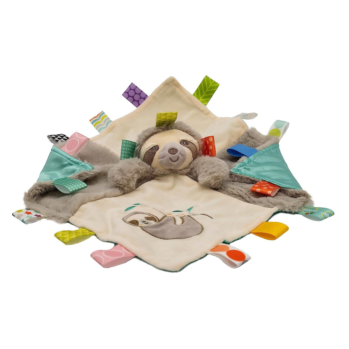 Mary Meyer Taggies Soothing Sensory Stuffed Animal Security Blanket, Molasses Sloth, 13 x 13-Inches