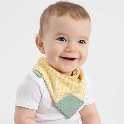 BooginHead Cotton Baby Bandana Teething Bib 2-Pack, Lemons