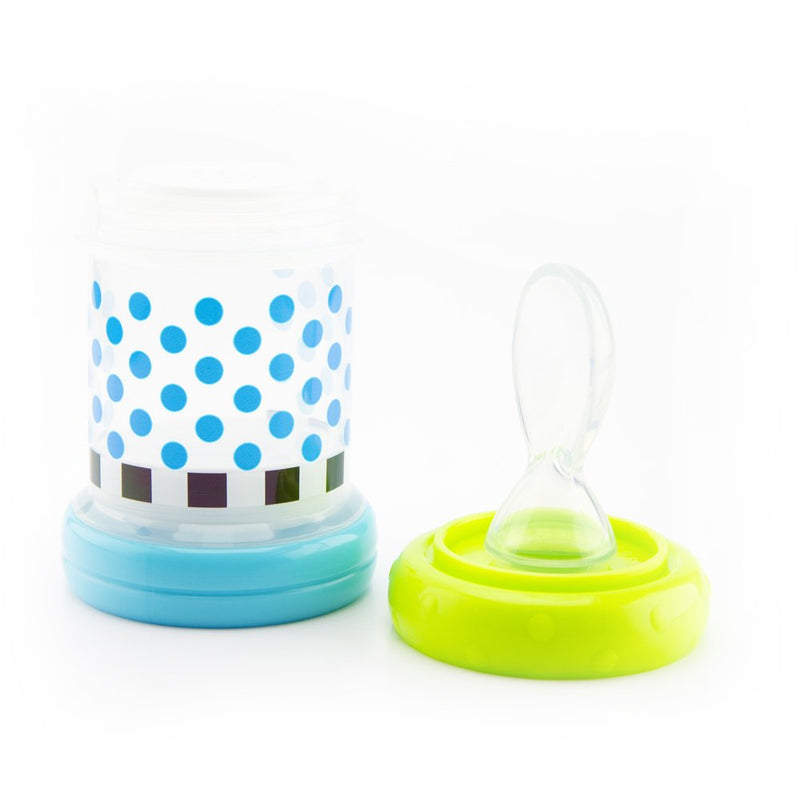 Sassy Baby Food Nurser 4+ Months Set of 2- 4oz 100% Silicone Nipple and Spoon BPA-Free