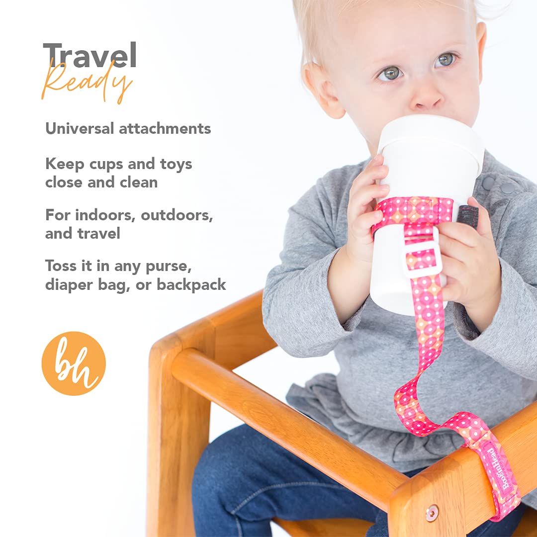BooginHead SippiGrip Sippy Cup Strap & Baby Bottle Holder 3 Pack, Pink, Green, and Purple